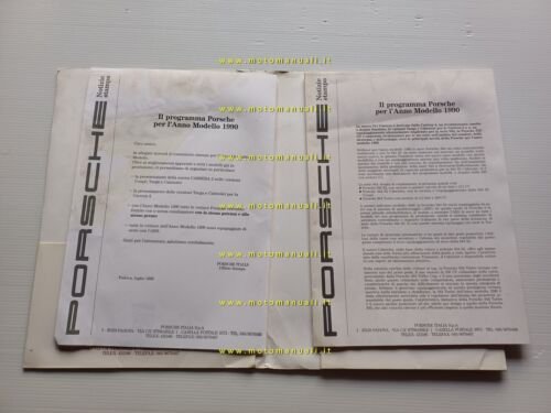 PORSCHE programma nuovi modelli 1990 cartella stampa originale press kit