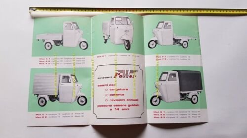 POWER 50 Motocarri produzione modelli 1971 depliant catalogo originale Brochure
