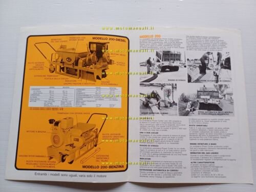 Power Curber 200 cordolatrice anni 70 depliant italiano originale
