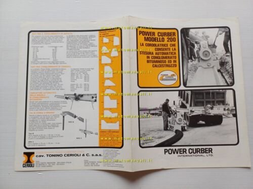 Power Curber 200 cordolatrice anni 70 depliant italiano originale