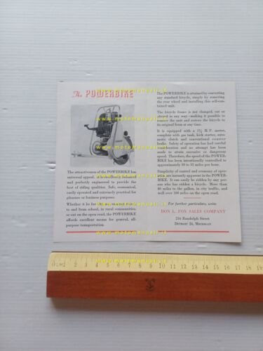 PowerBike ruota motorizzata micromotore depliant USA originale