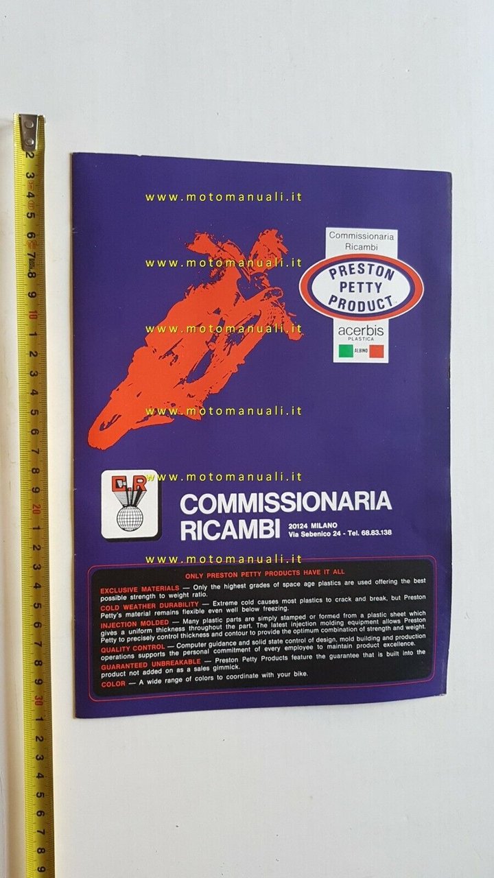 Preston Petty parafanghi anni 70 depliant originale brochure