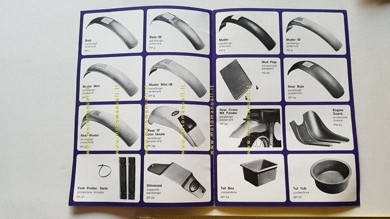 Preston Petty parafanghi anni 70 depliant originale brochure