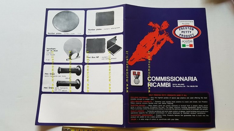 Preston Petty parafanghi anni 70 depliant originale brochure