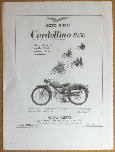 Pubblicità Advertising - Motoguzzi Cardellino 1956 - rifilatura da rivista