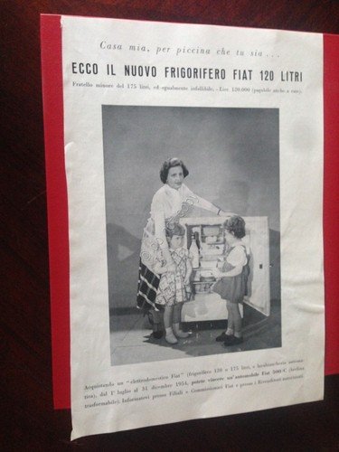 Pubblicità Advertising Fiat Frigorifero 120 litri rifilatura da rivista anni … | Immagine principale