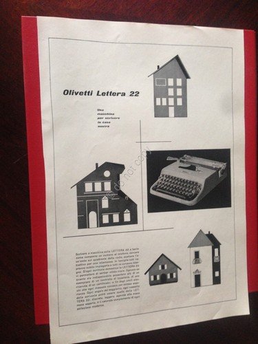 Pubblicità Advertising Olivetti Lettera 22 rifilatura da rivista anni '50 | Immagine principale