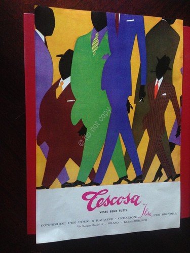 Pubblicità Advertising Tescosa Confezioni Milano rifilatura da rivista anni '50