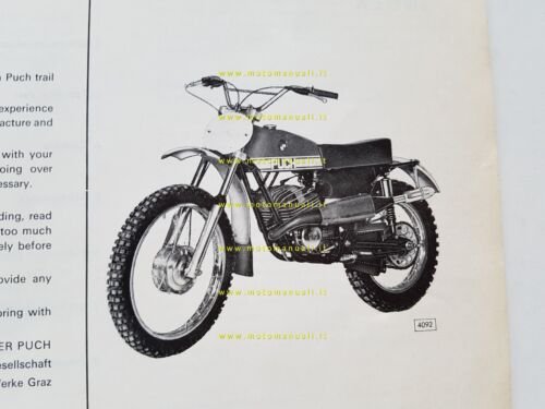 Puch 125 - 175 Cross-Enduro 1971 manuale uso manutenzione originale …
