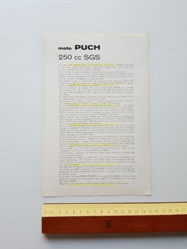 Puch 250 SGS 1956 depliant italiano originale