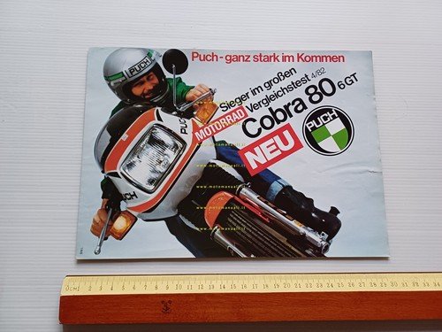 PUCH Cobra 80 GT 1982 depliant originale TEDESCO