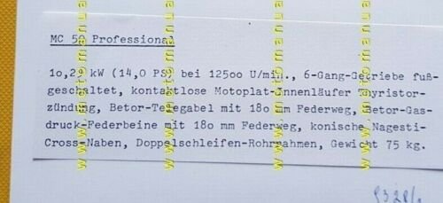 Puch MC 50 Cross Professional 1978 foto originale cartella stampa …