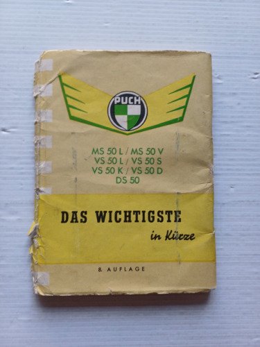 Puch MS 50 - VS 50 1959 manuale uso manutenzione …