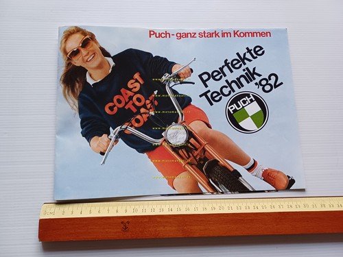 PUCH produzione modelli 50 1982 depliant originale TEDESCO