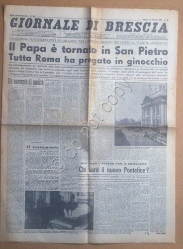 Quotidiano - Giornale di Brescia - 11 ottobre 1958 - … | Immagine principale