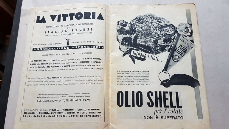 R.A.C.I. rivista anteguerra REAL AUTOMOBIL CLUB ITALIANO fascicolo n.8 1938