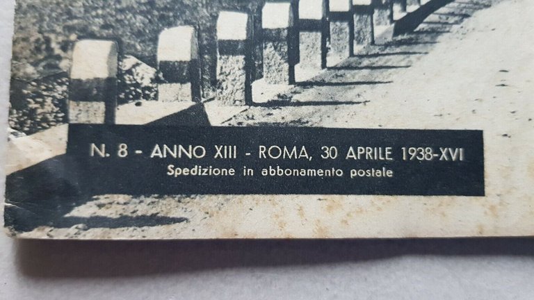 R.A.C.I. rivista auto anteguerra n. 8 1938 originale no depliant …