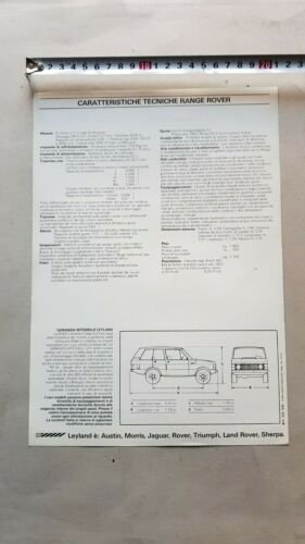 Range Rover 1982 depliant originale auto epoca brochure