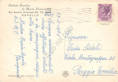 Rapallo Istituto Orsoline di Maria Immacolata panorama da terrazza 1964 | Immagine Gallery 2