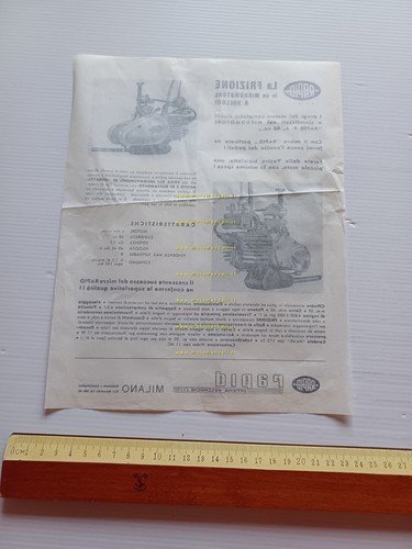 Rapid R.A. 48 micromotore 1953 depliant italiano originale