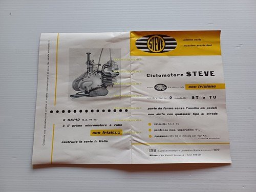 Rapid Steve R.A. 48 micromotore anni 50 depliant italiano originale