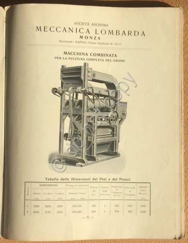 Raro Catalogo Meccanica Lombarda Monza 1901 Liberty Molini Macchinari | Immagine Gallery 3
