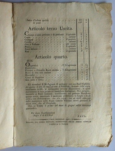 Regno di Sardegna 1814 - Regia Camera de' Conti - …