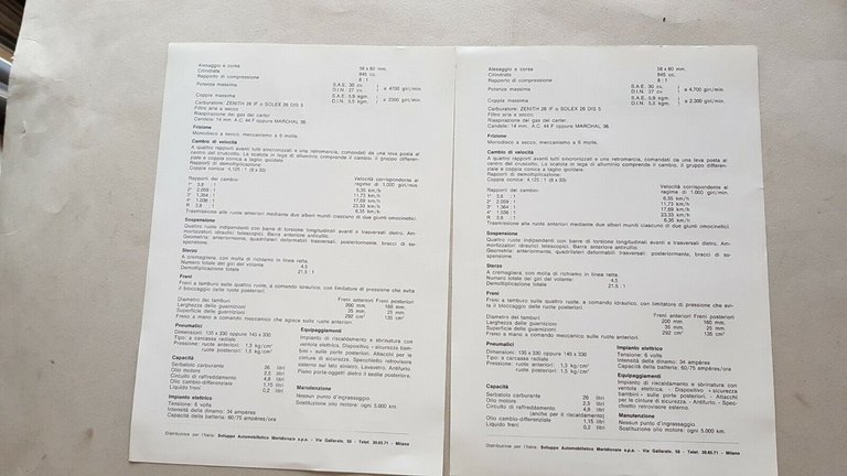 Renault 4 lotto 2 schede tecniche cartella stampa 1968 originali …