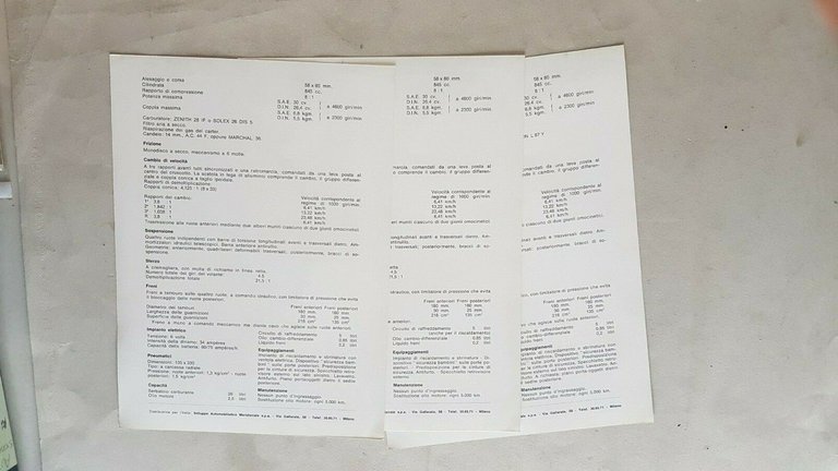 Renault 4 lotto 3 schede tecniche cartella stampa 1967 originali …