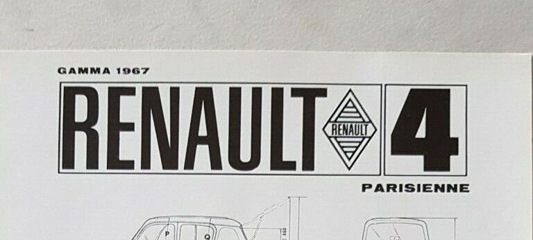 Renault 4 lotto 3 schede tecniche cartella stampa 1967 originali …