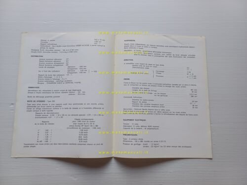 Renault 8 Gordini 1968 depliant scheda tecnica francese originale