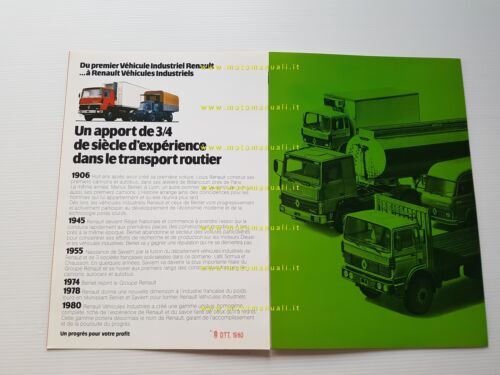 Renault autocarri V8 turbo 1980 depliant francese originale