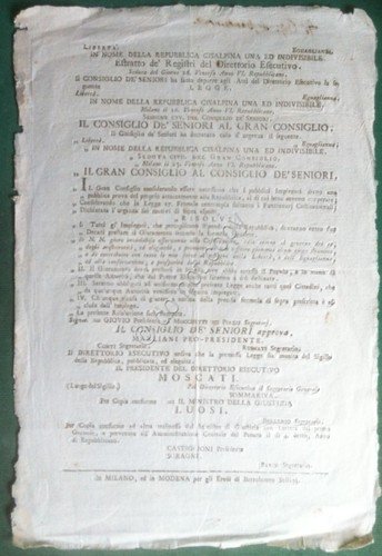 Repubblica Cisalpina - Milano 1797 - Giuramento dei Dipendenti Pubblici | Immagine principale