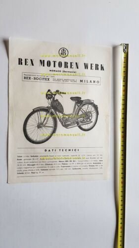 REX Motoren Werk FM 50 1955 circa depliant originale moto …