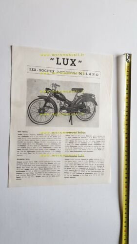 REX Motoren Werk LUX 50 anni 50 depliant originale moto …