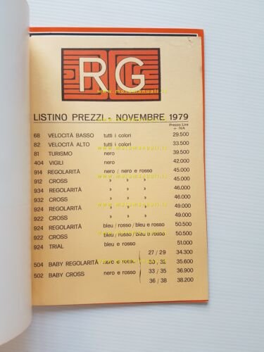 RG catalogo generale stivali accessori moto 1979 originale
