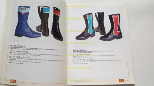 RG stivali cross enduro velocit produzione modelli 1980 depliant catalogo