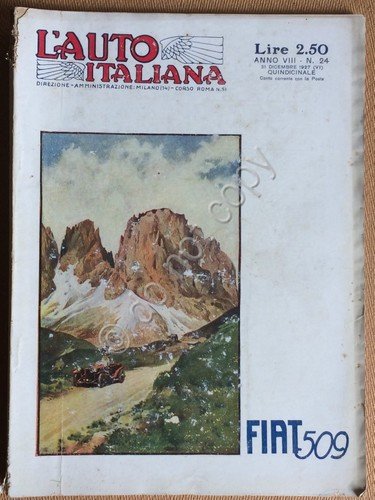 Rivista - L'Auto Italiana - Anno VIII N. 24 1927 … | Immagine principale