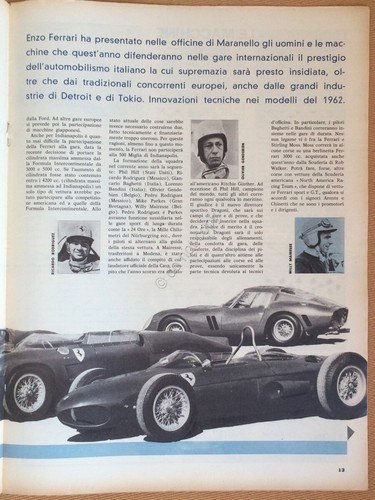 Rivista Automobilismo - Auto Italiana N° 10 1962 - Ferrari …