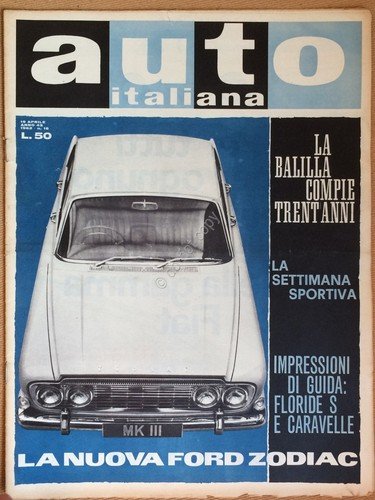 Rivista Automobilismo - Auto Italiana N° 16 1962 - Ford … | Immagine principale