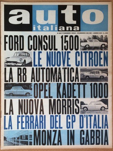 Rivista Automobilismo - Auto Italiana N° 35/36 1962 - Ford … | Immagine principale