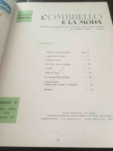 Rivista L'ombrello e la Moda ombrello moda N 17 Marzo …