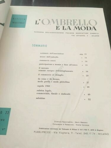 Rivista L'ombrello e la Moda ombrello moda N 23 Autunno …