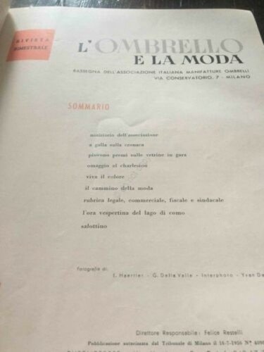 Rivista L'ombrello e la Moda ombrello moda pubblicità N 11 …