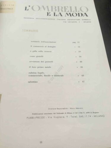 Rivista L'ombrello e la Moda ombrello moda pubblicità N 24 …