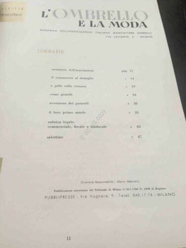 Rivista L'ombrello e la Moda ombrello moda pubblicità N 24 …