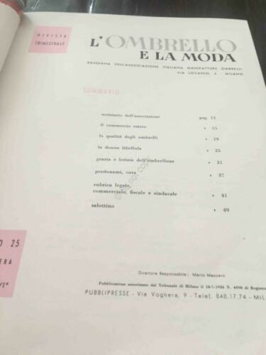 Rivista L'ombrello e la Moda ombrello moda pubblicità N 25 …