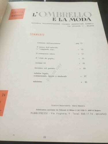 Rivista L'ombrello e la Moda ombrello moda pubblicità N 26 …