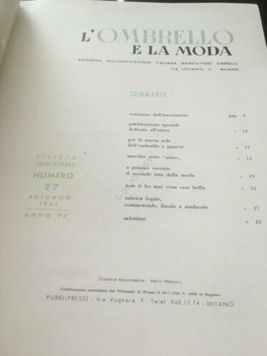 Rivista L'ombrello e la Moda ombrello moda pubblicit N 27 …