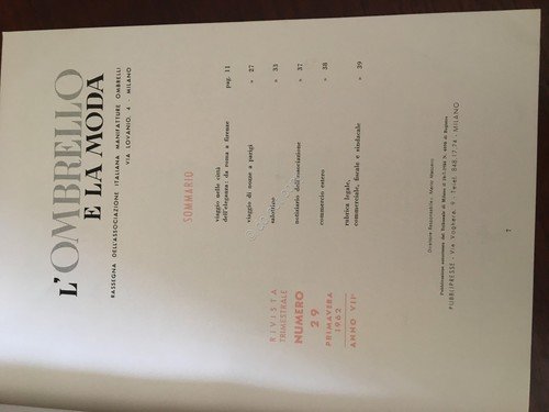 Rivista L'ombrello e la Moda ombrello moda pubblicità N 29 …